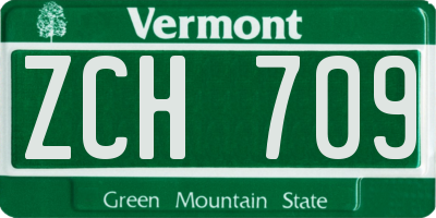 VT license plate ZCH709
