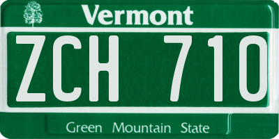 VT license plate ZCH710