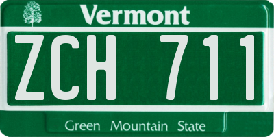 VT license plate ZCH711