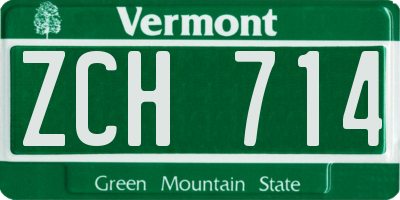 VT license plate ZCH714
