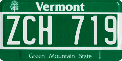 VT license plate ZCH719
