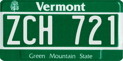 VT license plate ZCH721