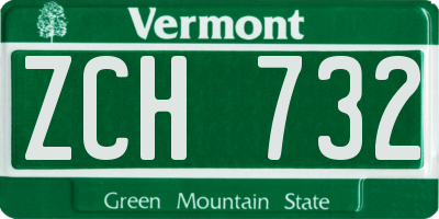 VT license plate ZCH732