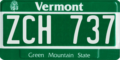 VT license plate ZCH737