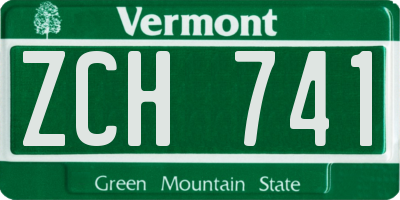 VT license plate ZCH741