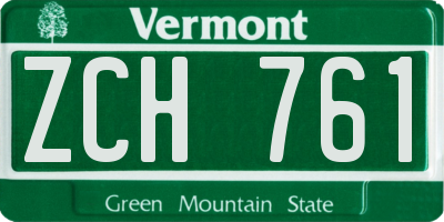 VT license plate ZCH761