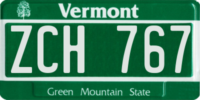 VT license plate ZCH767