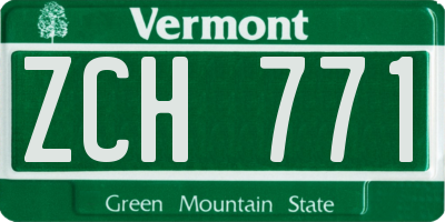 VT license plate ZCH771