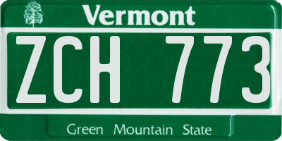 VT license plate ZCH773