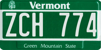 VT license plate ZCH774