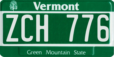 VT license plate ZCH776