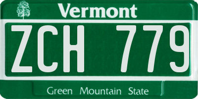 VT license plate ZCH779