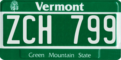 VT license plate ZCH799