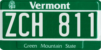VT license plate ZCH811