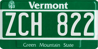VT license plate ZCH822