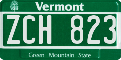 VT license plate ZCH823