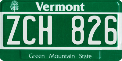 VT license plate ZCH826