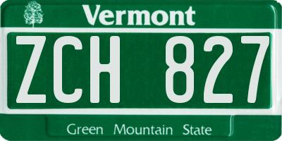 VT license plate ZCH827
