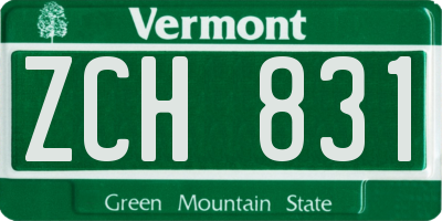 VT license plate ZCH831