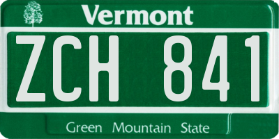 VT license plate ZCH841
