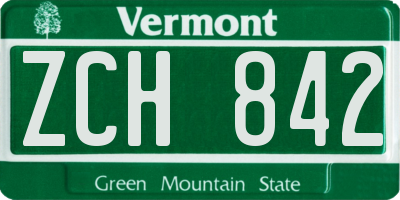 VT license plate ZCH842
