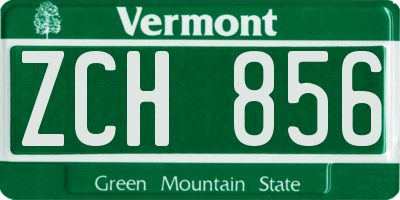 VT license plate ZCH856