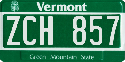 VT license plate ZCH857