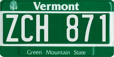 VT license plate ZCH871
