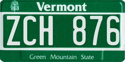 VT license plate ZCH876