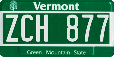 VT license plate ZCH877