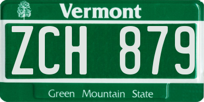 VT license plate ZCH879