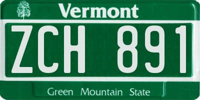 VT license plate ZCH891