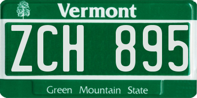 VT license plate ZCH895