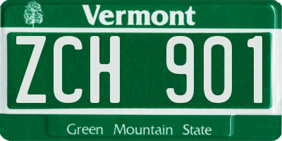 VT license plate ZCH901