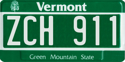 VT license plate ZCH911