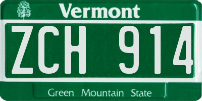 VT license plate ZCH914