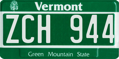 VT license plate ZCH944