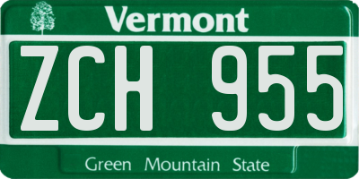 VT license plate ZCH955