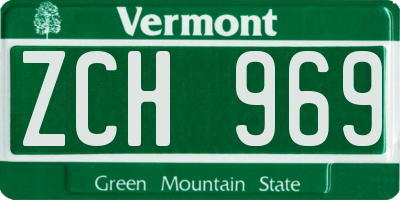 VT license plate ZCH969