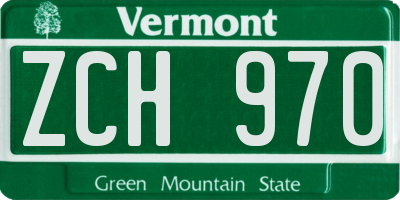 VT license plate ZCH970
