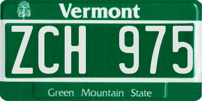VT license plate ZCH975