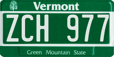 VT license plate ZCH977