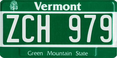 VT license plate ZCH979