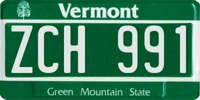 VT license plate ZCH991
