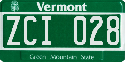 VT license plate ZCI028