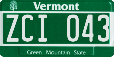 VT license plate ZCI043