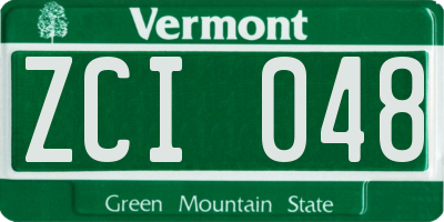 VT license plate ZCI048