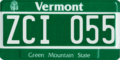 VT license plate ZCI055