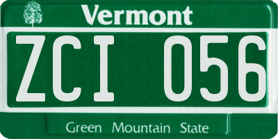 VT license plate ZCI056