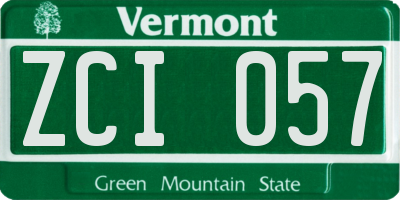 VT license plate ZCI057